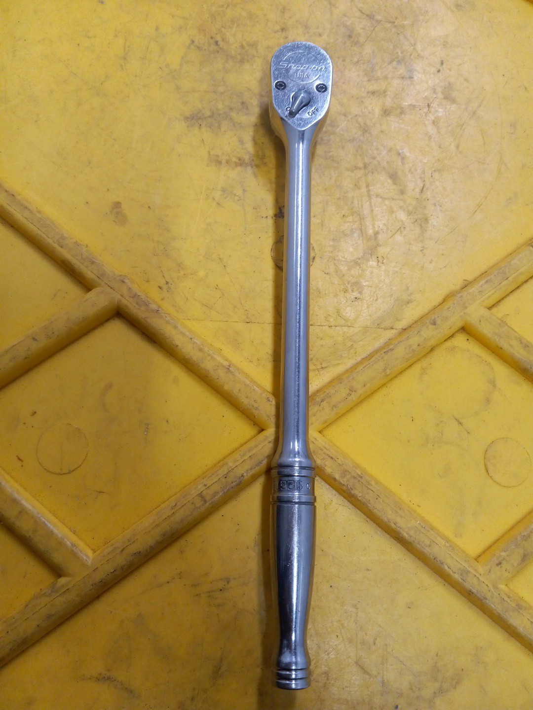 USED SNAP ON FL 936 3/8 DRIVE LONG HANDLE RATCHET