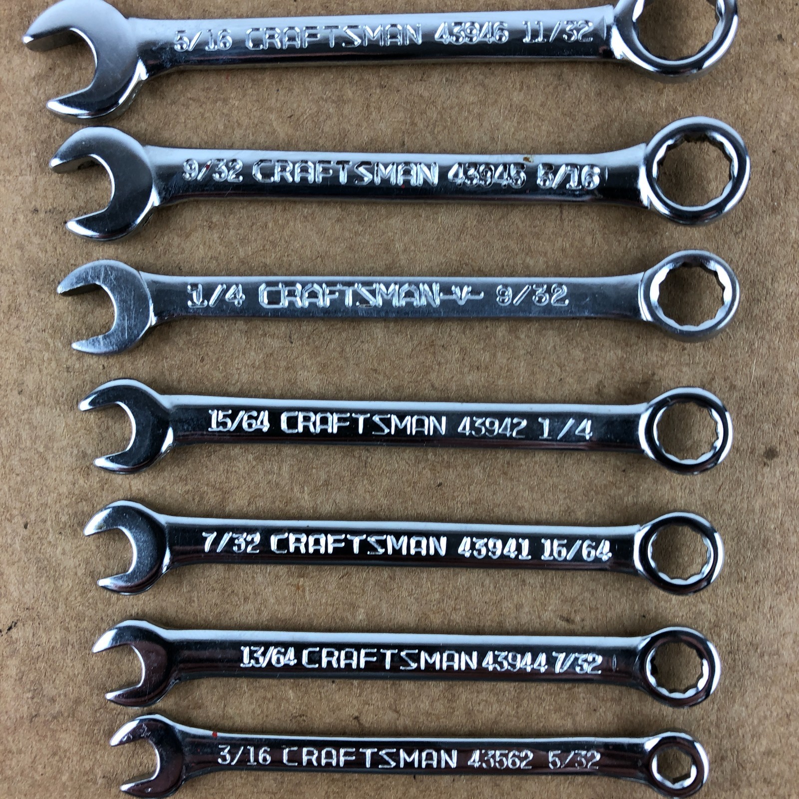 Craftsman USA Ignition Wrench Set 10 Pc Mini Midget 3/16 to 7/16 SAE 43561-43948