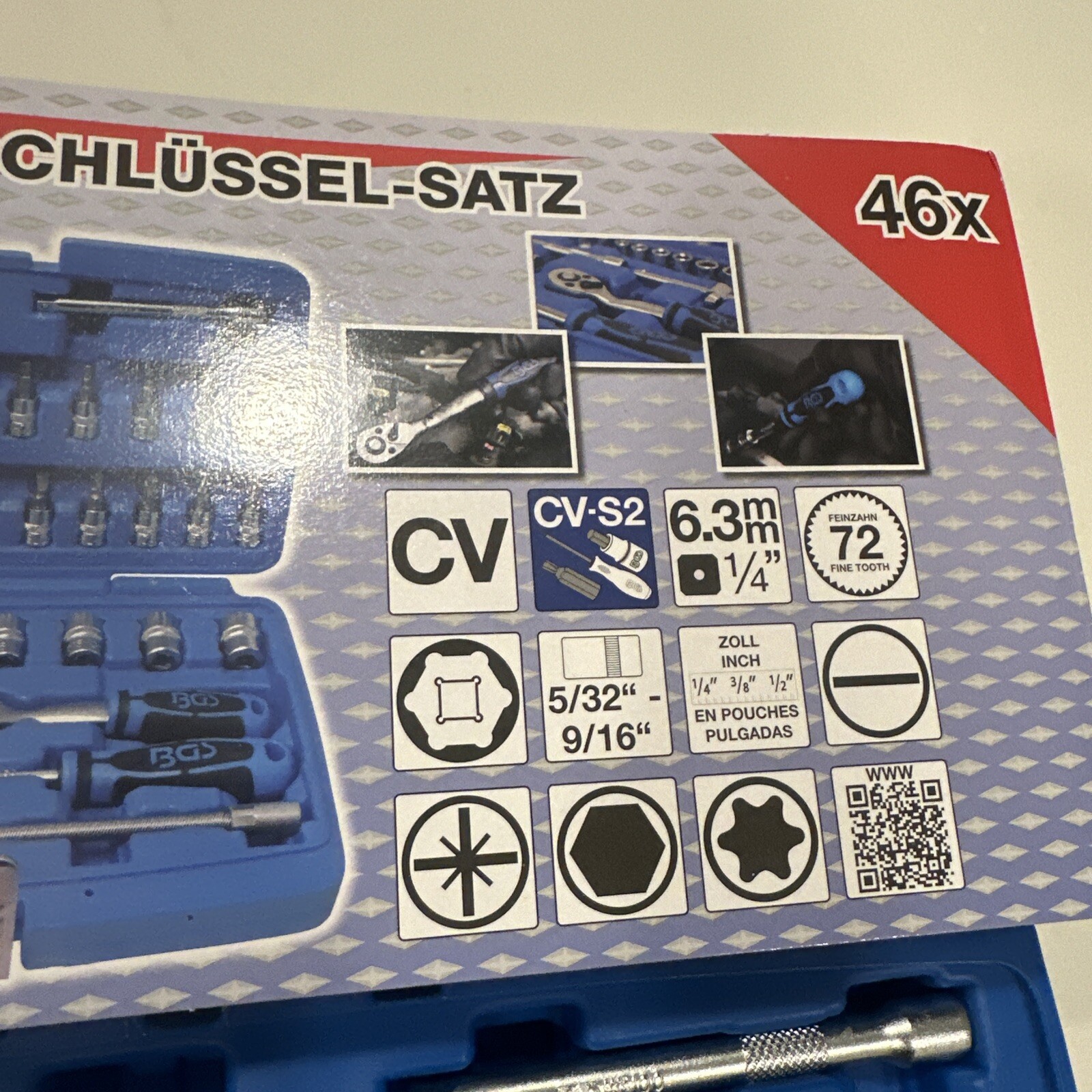 BGS 1/4″ Inch Mechanic Socket Set 46 Pc. Set SAE No. 2141 Steckschlüssel-Satz
