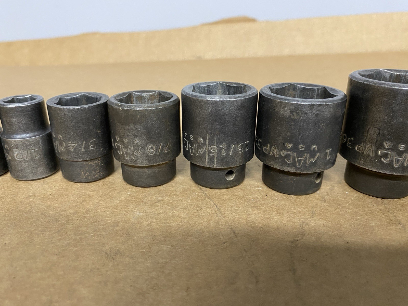 Mac Tools VP 1/2” Drive Shallow Impact Partial Socket Set 7/16”-1 1/4” 9pcs.