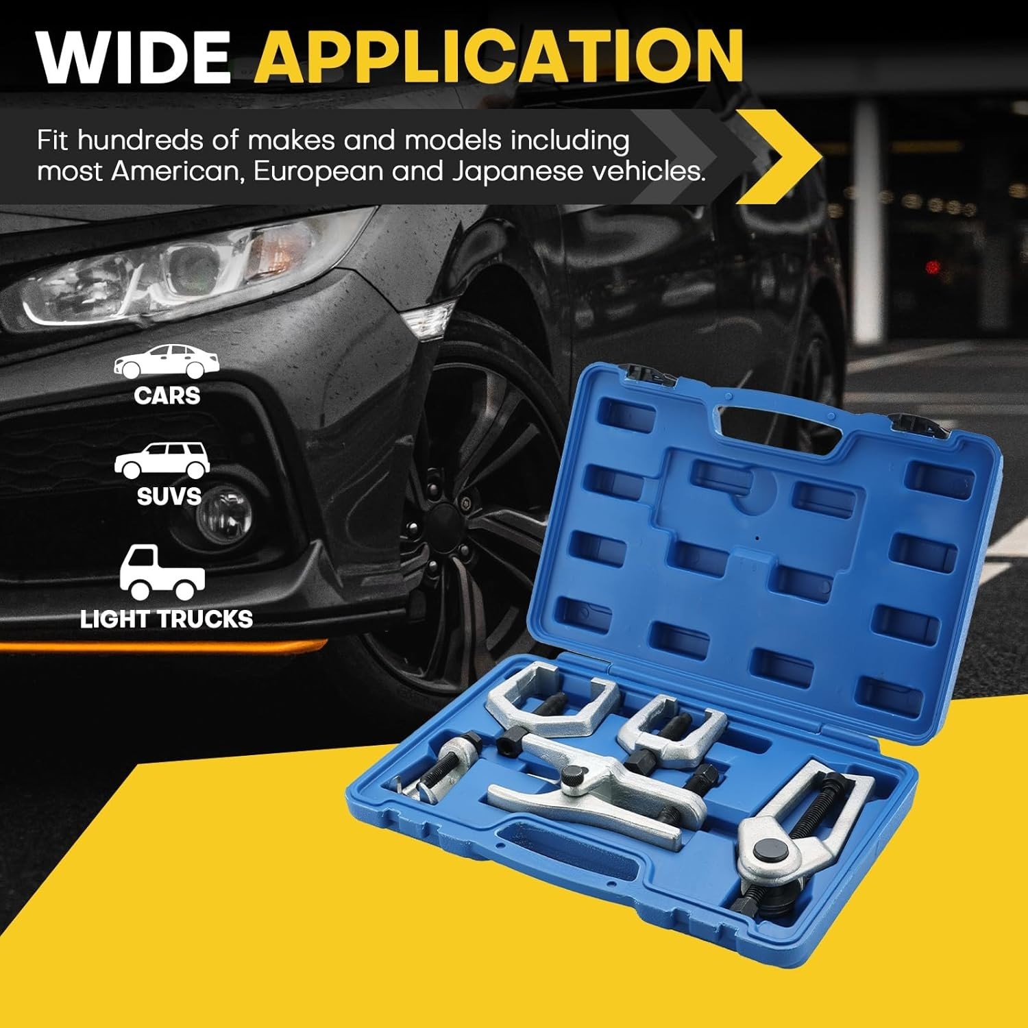 Ball Joint Separator Kit | 5 in 1 Pitman Arm Puller, Tie Rod End Tool Set,