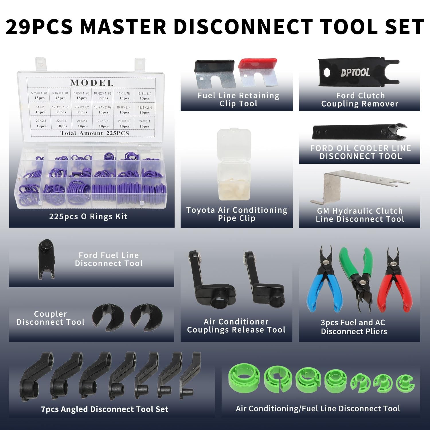 DPTOOL 29pcs Master Quick Disconnect Tool Set Fuel Line Disconnect and Remova…
