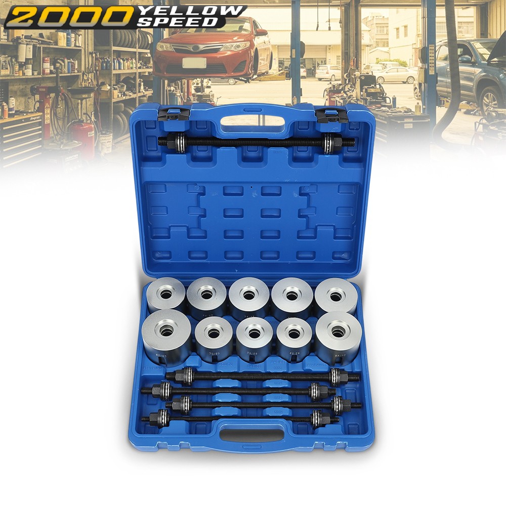 27 PCS Universal Press & Pull Sleeve Kit Bush Bearing Removal Insertion Tool Kit
