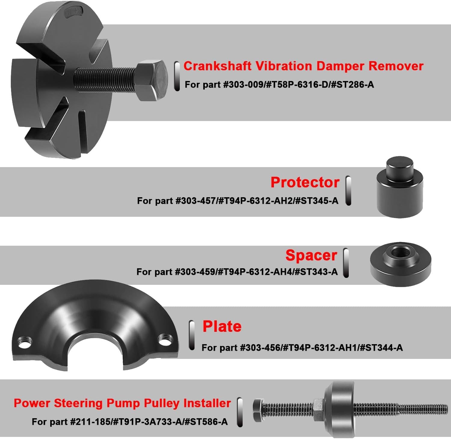 For Ford/Mercury Water Pump Pulley Removal Tool 303-S455 303-009 211-185 ST-123