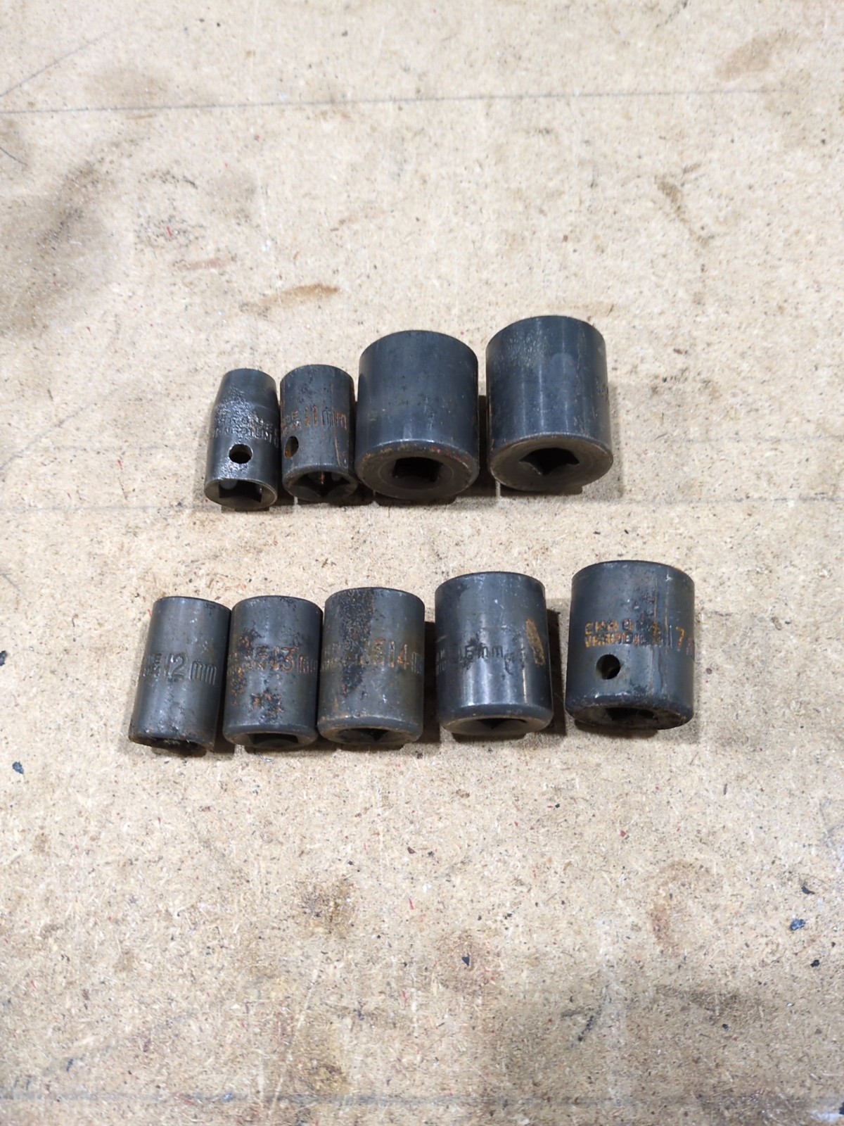 Various Size Impact Sockets 3/8 Drive Std. Depth Metric See List