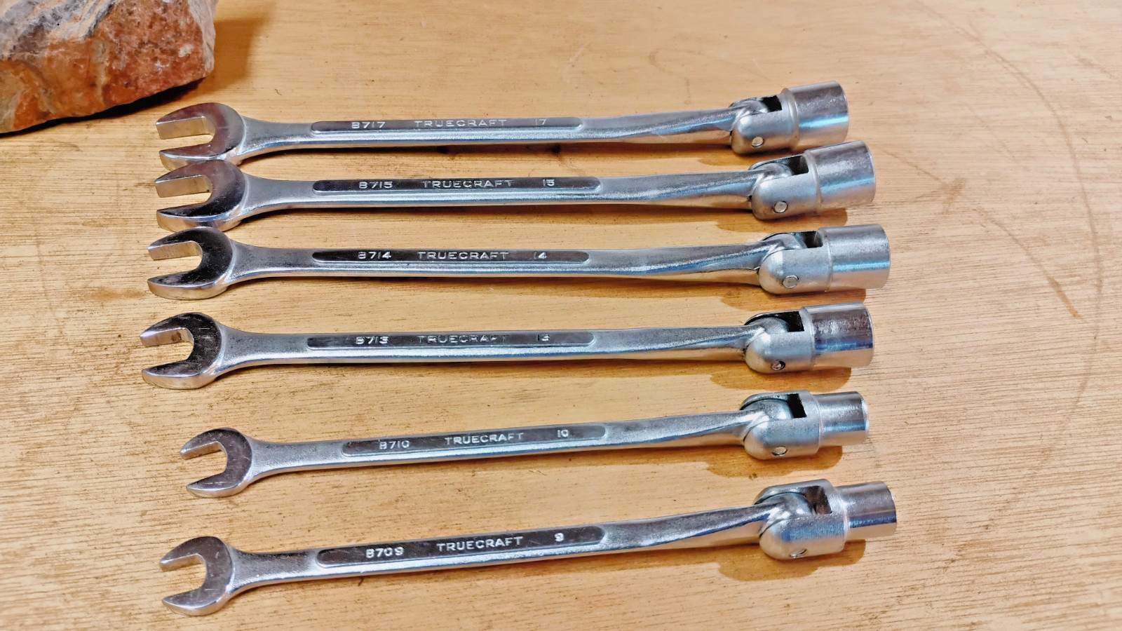 Vintage 6Pc TRUECRAFT Metric,Saltus,Flex Head Wrench Set 12 Pt. 17,15,14,13,10,9