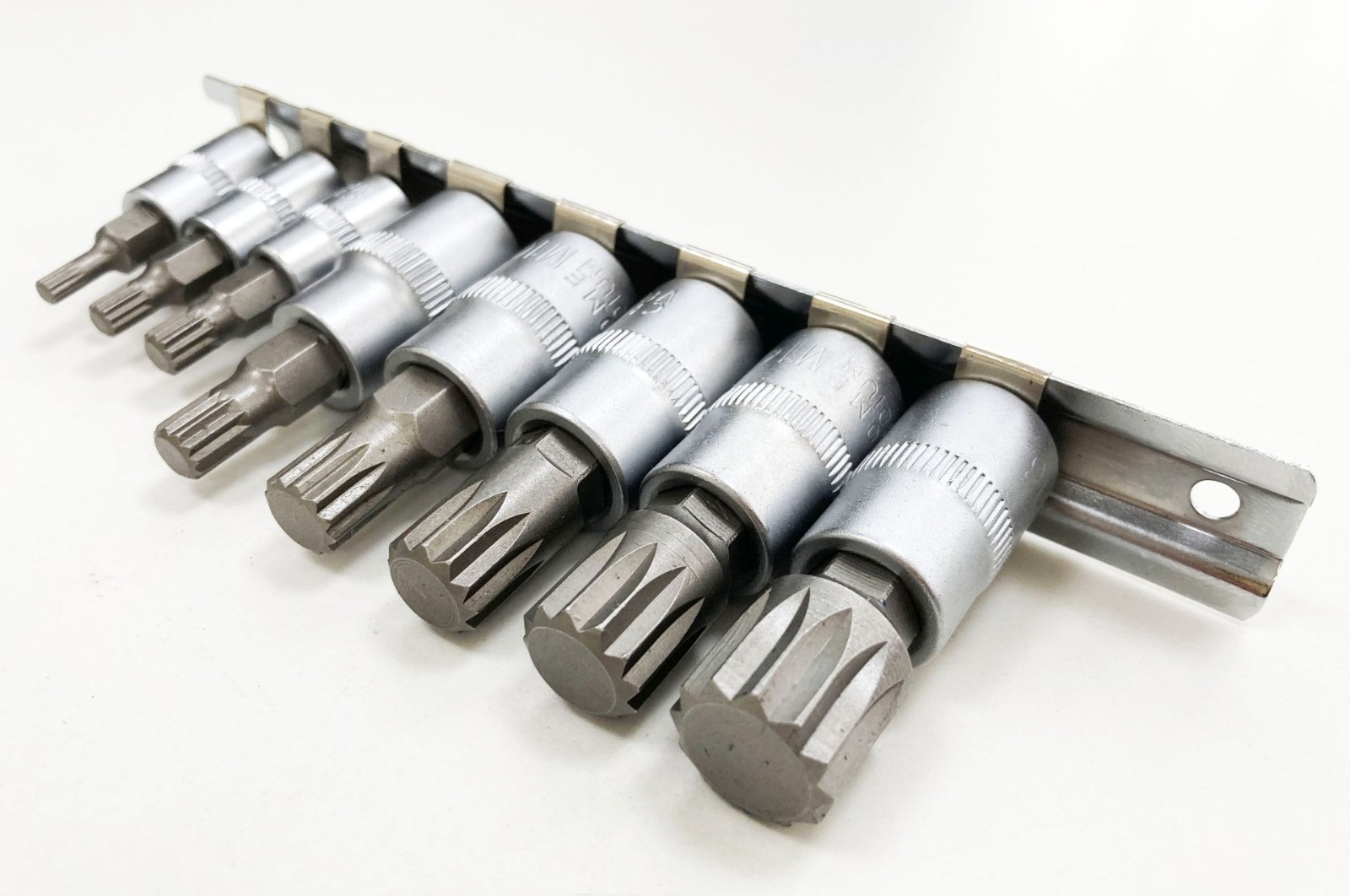 8pc Spline Bit Socket Set 12 Point Triple Square Bits 1/4 & 3/8 Drive M4 – M16