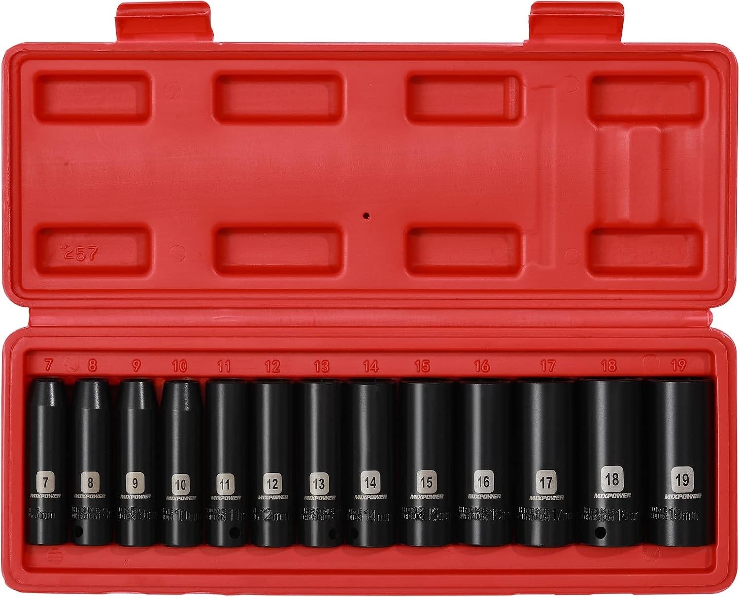 Lightweight 13-Piece Impact Socket Set – Black Phosphate Finish, Laser Marked