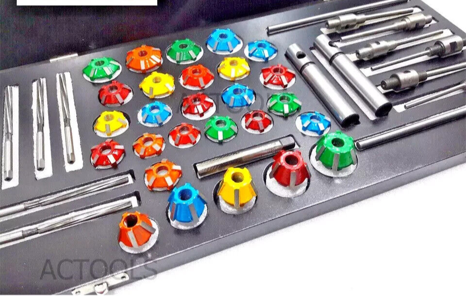 New Valve Job Seat Cutter Set Carbide Tipped for Motorcycles 3 angle USA