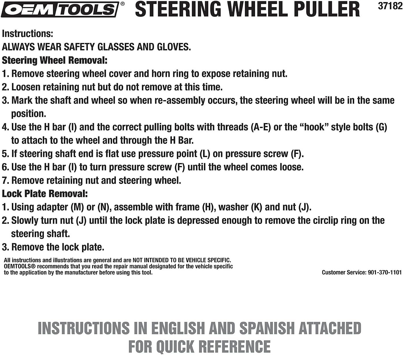 20Pc Steering Wheel Puller Set for All Major Makes and Automobiles