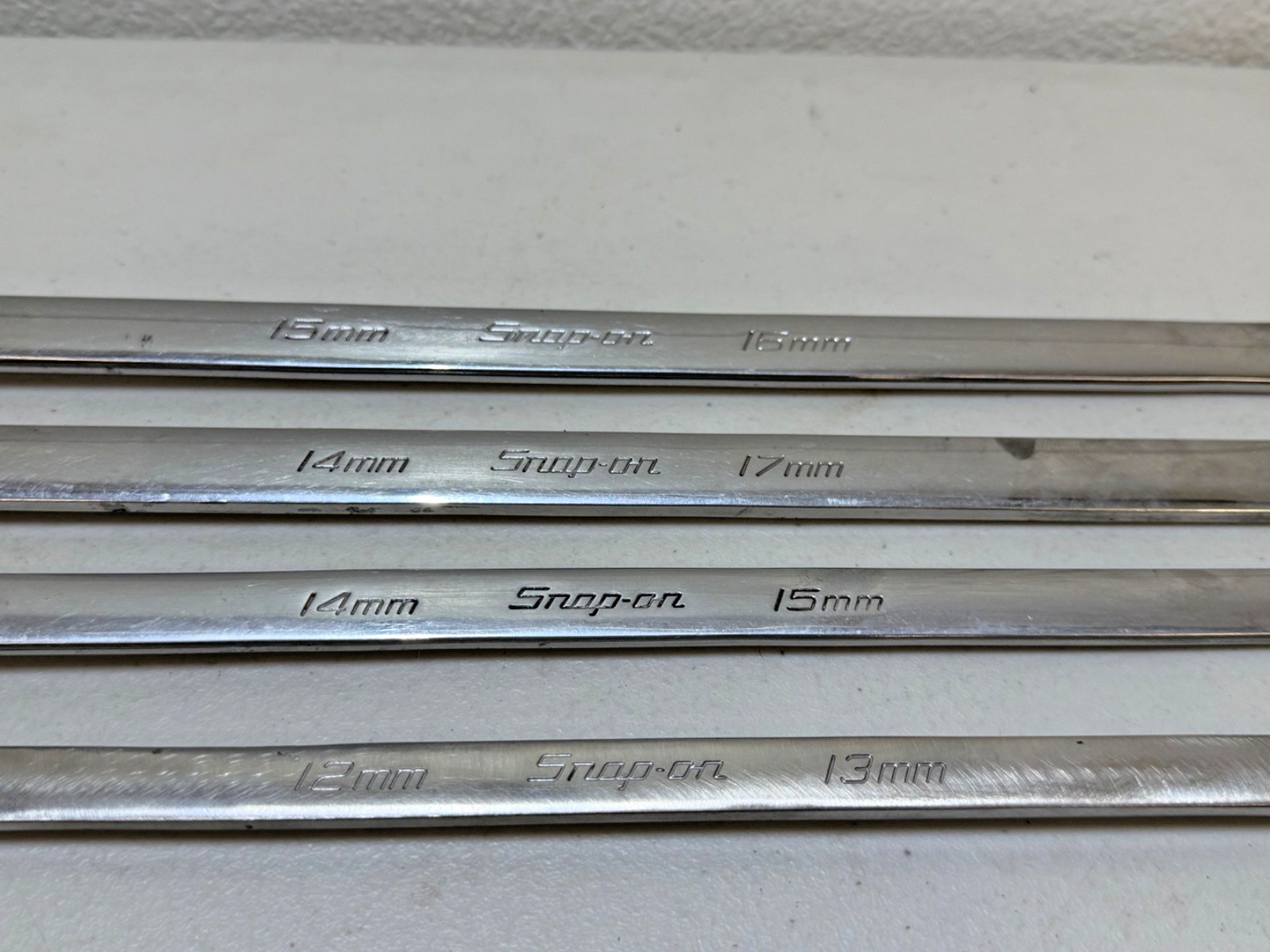 6 Piece Snap On XDHFM Metric 12 Point 0° Offset Box Wrench Set 10 – 17mm Used