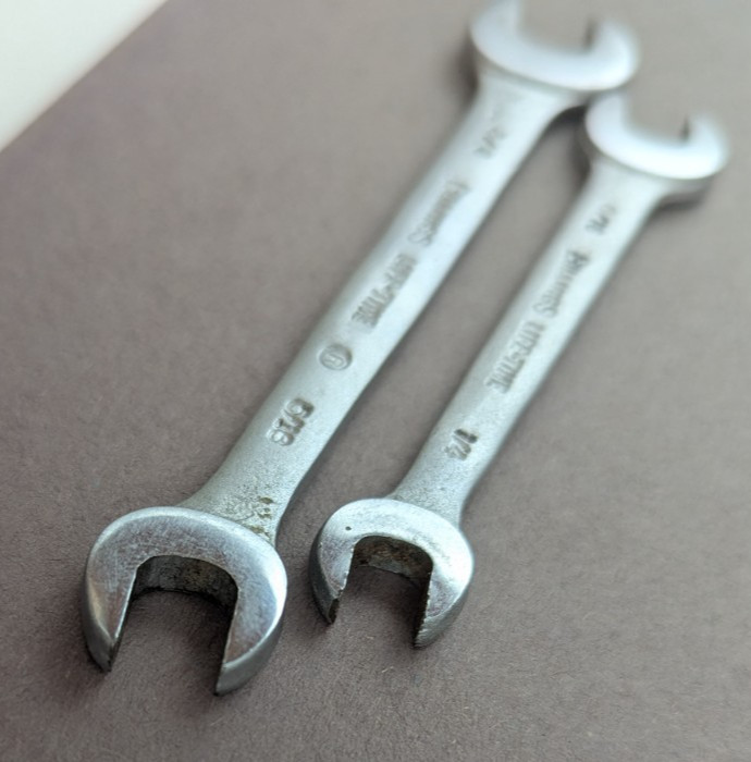 Billings No. L1020 (5/16 1/4) & L1721 (3/8 5/16) Open End Wrench Lot of 2