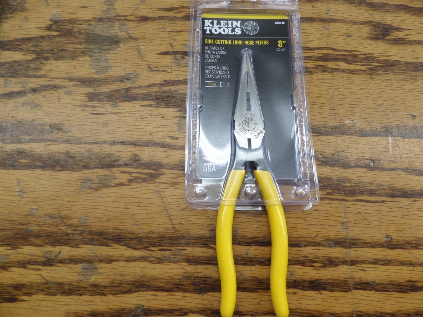 Klein Tools D203-8N , 8″ Side Cutting Long Nose Needle Nose Pliers