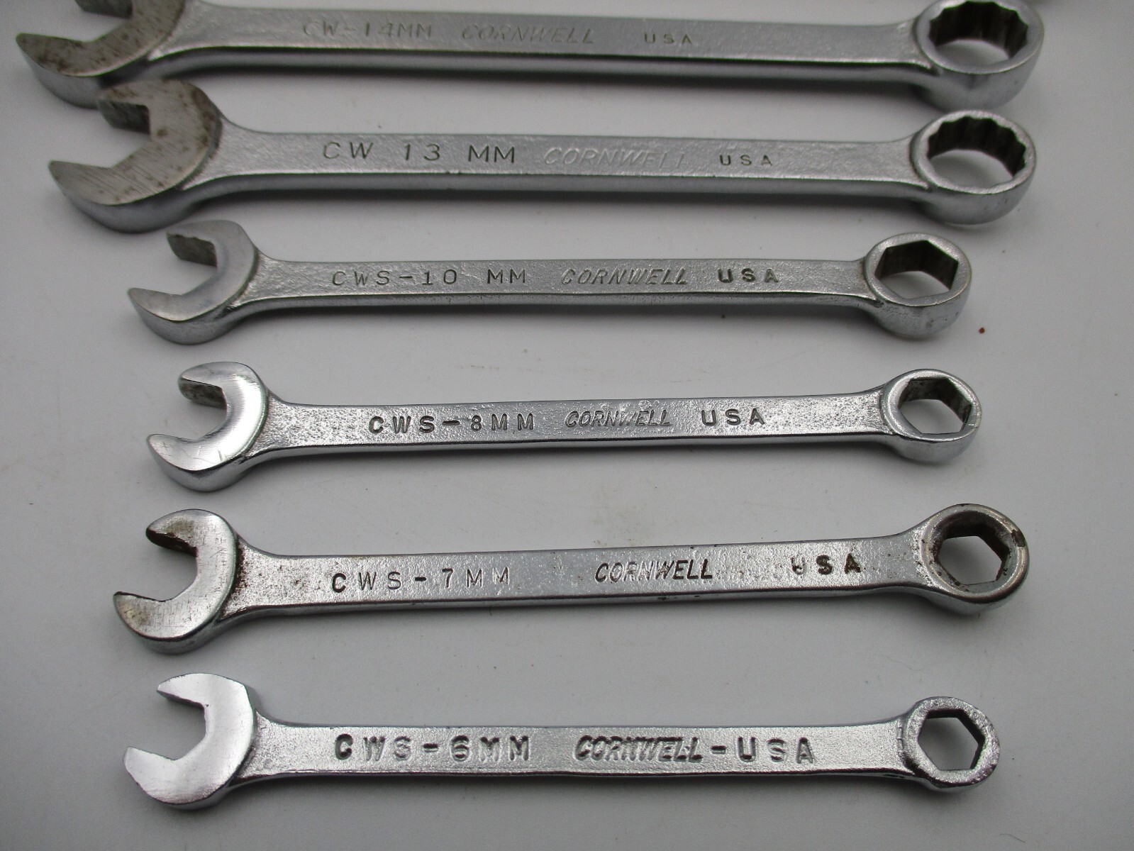 Cornwell 8pc CW 6 &12 Point Metric Combination Wrench Set USA 6,7,8,10,13,14,17,