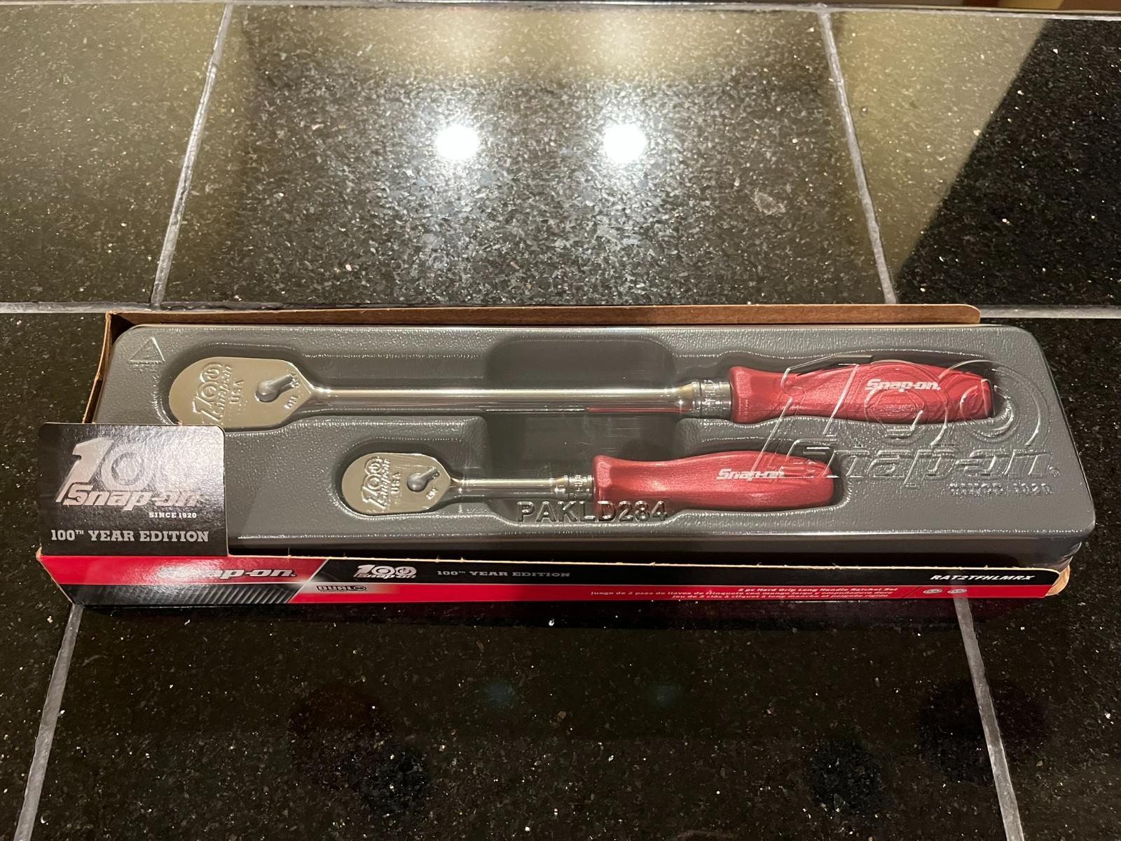 Snap-On 2 pc Hard Grip Long Handle Ratchet Set – 100th Year Edition RAT2TFHLMRX