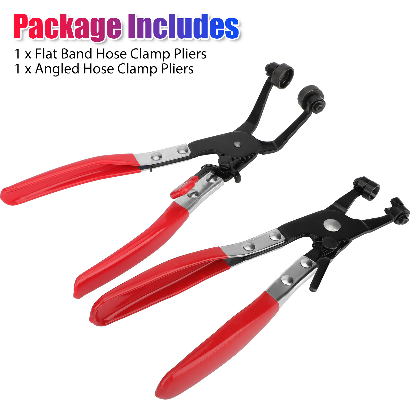 2x Flat Band 45° Angled Swivel Jaw Locking Tools Hose Clamp Plier Coolant Clip