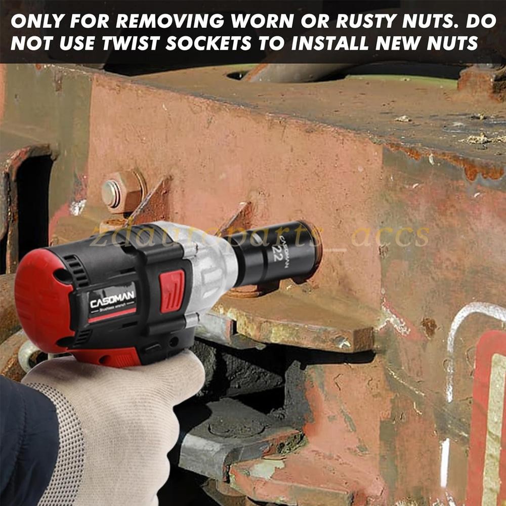 ABN Twist Socket Set Lug Nut Remover Extractor Tool- 5PC 1/2″Dr.Twist Socket Set