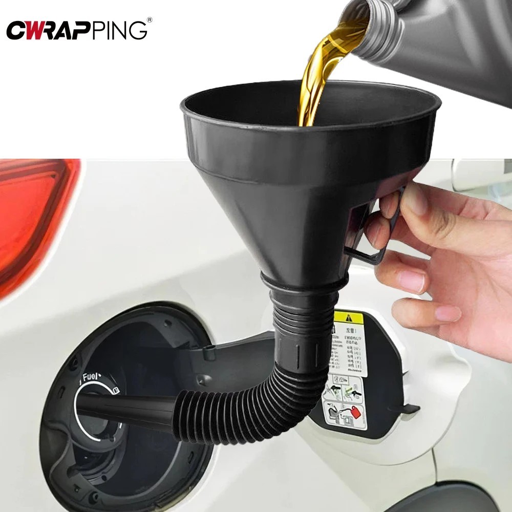 Car Engine Oil Filling Funnel Extension Tube Filter Universal Auto Tool