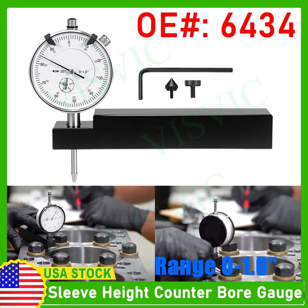 6434 Sleeve Height Counter Bore Gauge for All Diesel Engines 0.001″ Range 0-1″
