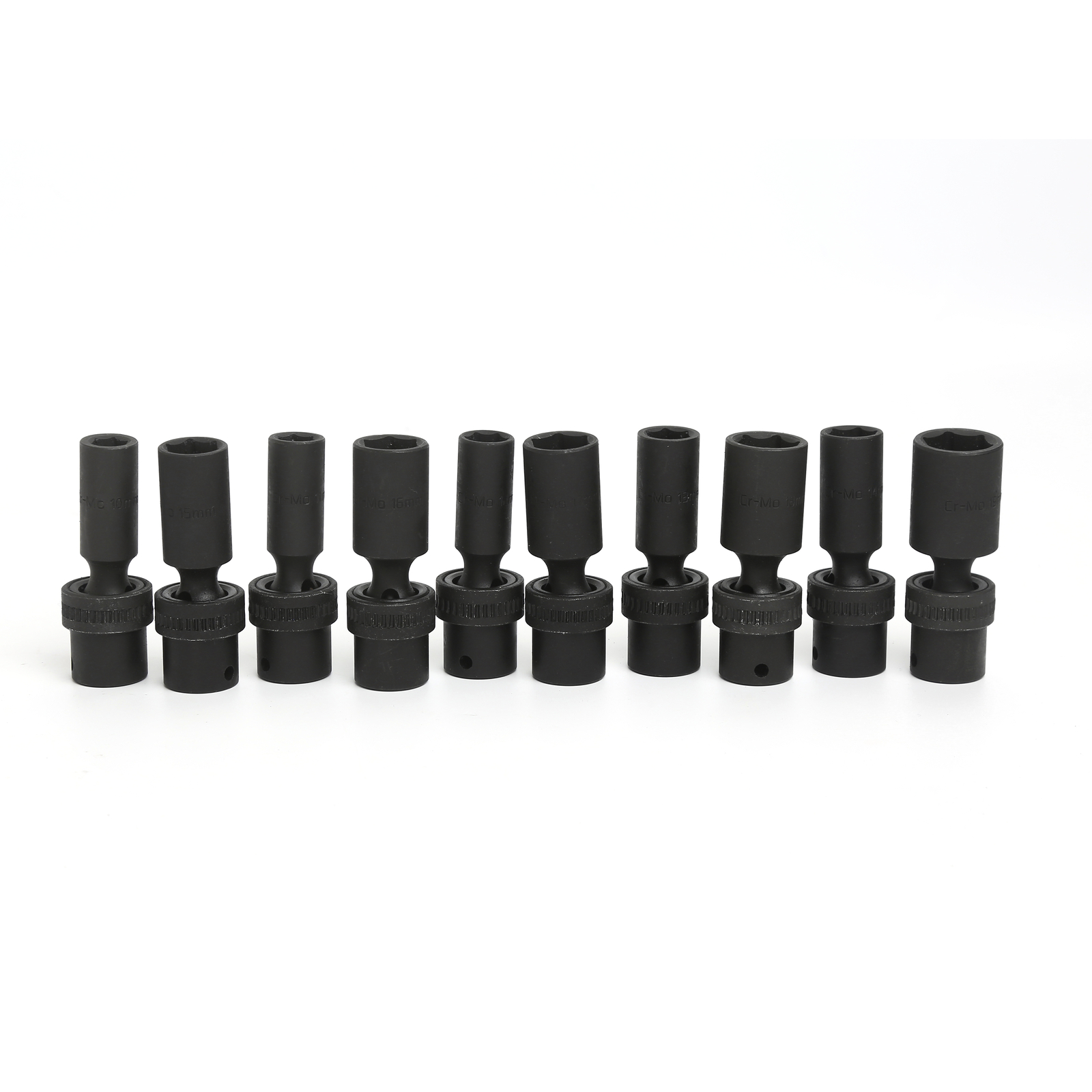 1/2″ 3/8″ Drive 6 Point Deep Impact Socket Set Metric Size 10-19mm 10pc Universa