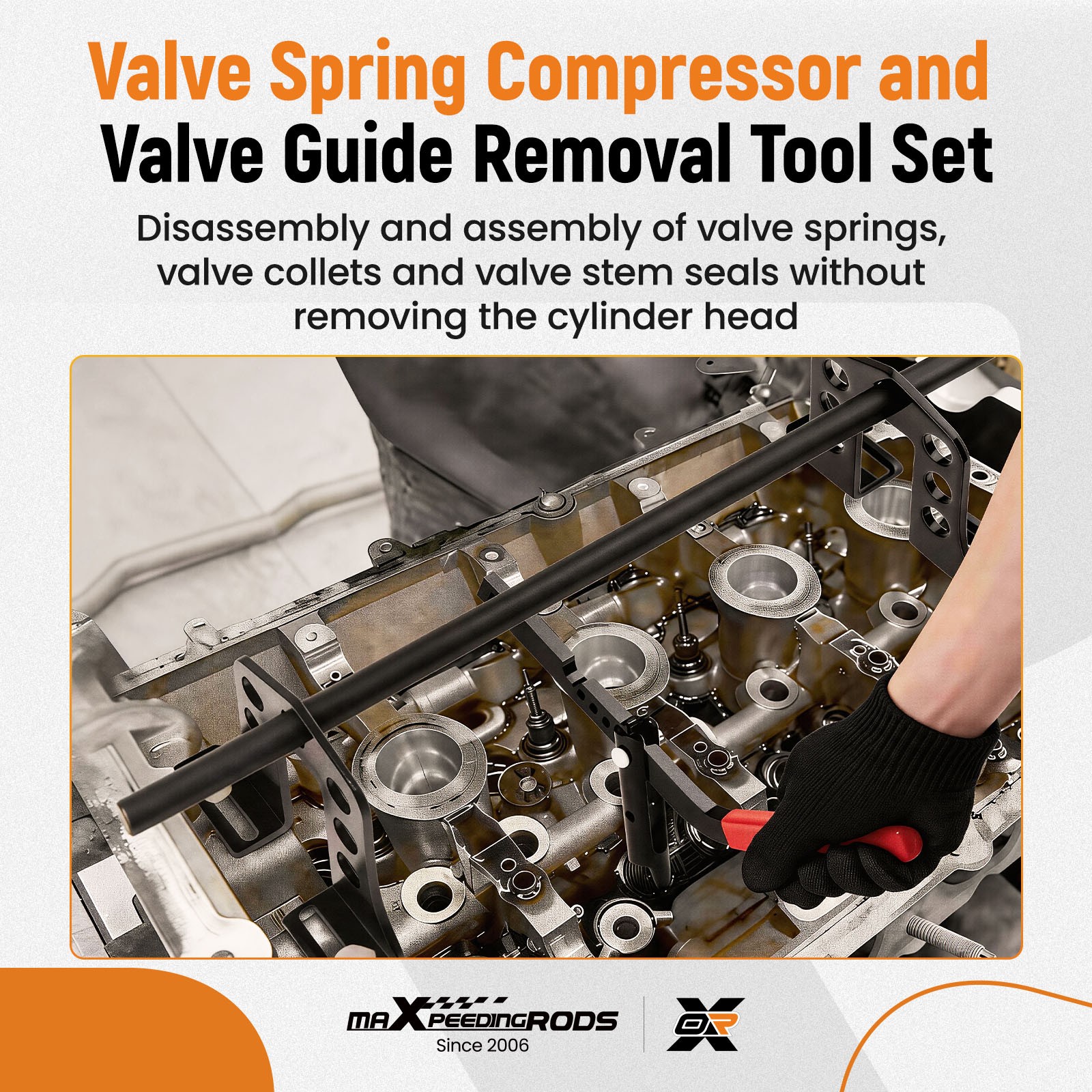 Cylinder Head Service Set Tool Valve Spring Compressor Removal Install Tool New