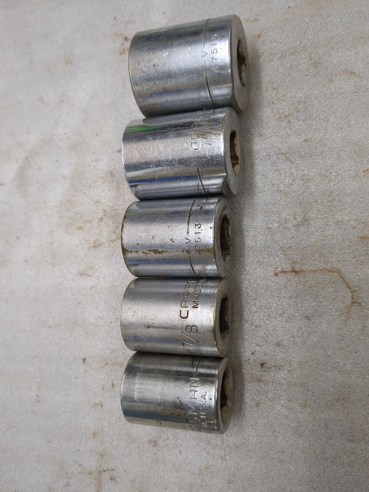 Craftsman USA V VV G 11pc. 1/2dr. 12pt. Socket Set. 7/16 Thru 1-1/16