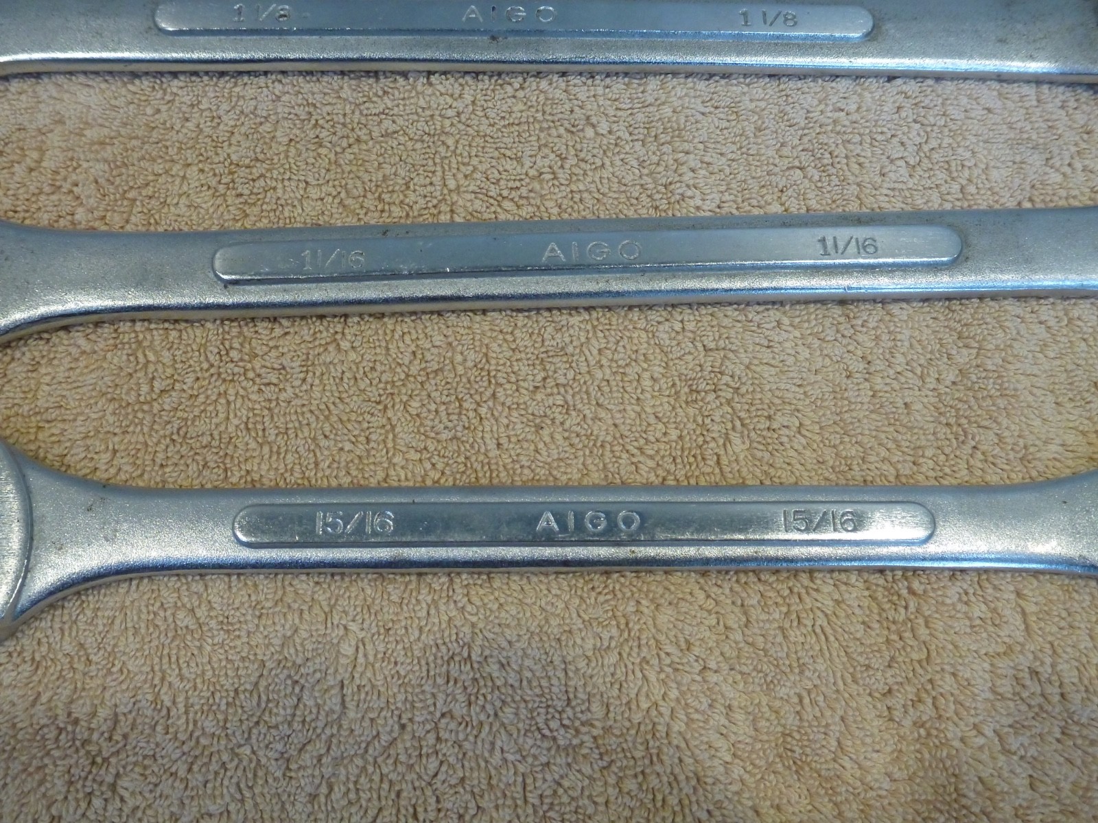 4 AIGO Large Combo Forged Wrench 1-1/4, 1-1/8, 1-1/16 & 15/16 Open Box End JAPAN