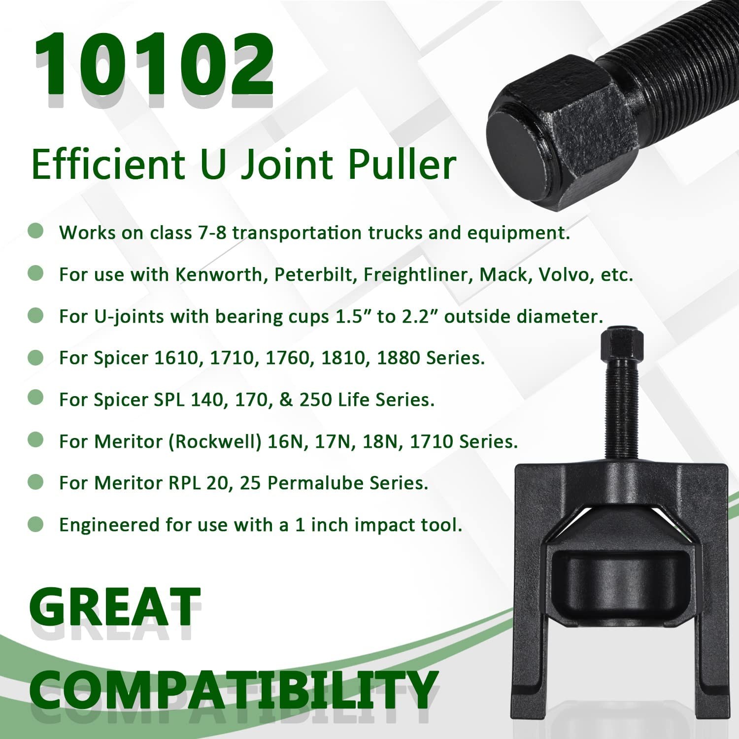 Heavy-Duty Truck 10102 U-Joint Puller & 5192 Bearing Cup Installer Tool Set