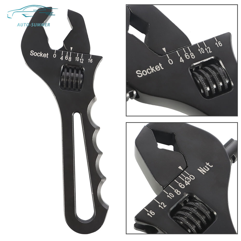 New Black Adjustable Aluminum 3AN-16AN Wrench Spanner Tool For Hose End Fitting