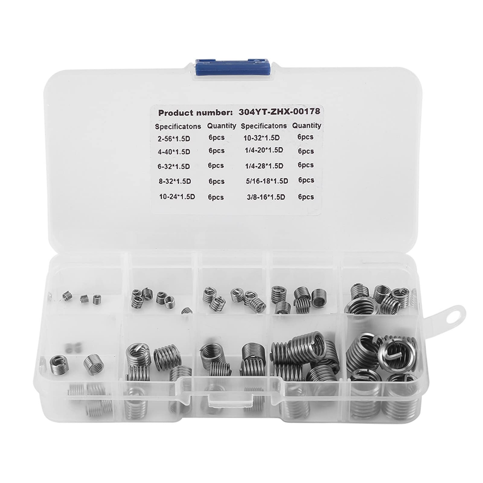 Wire Screw Sleeve Repair Inserts Heli Coils SAE 3/8 Coarse 60 PCS 304 Stainless