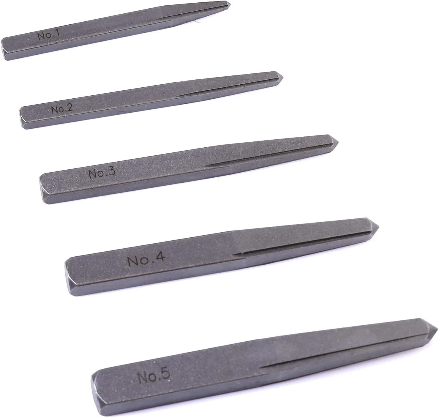 5 Pieces Easy Out Bolt Extractor Set, Straight Fluted Screw Extractor,…