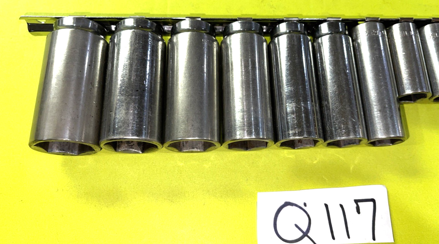 MATCO TOOLS 12 PIECE 3/8 DRIVE SAE. DEEP 6 POINT SOCKET SET 5/16 THROUGH 1 INCH