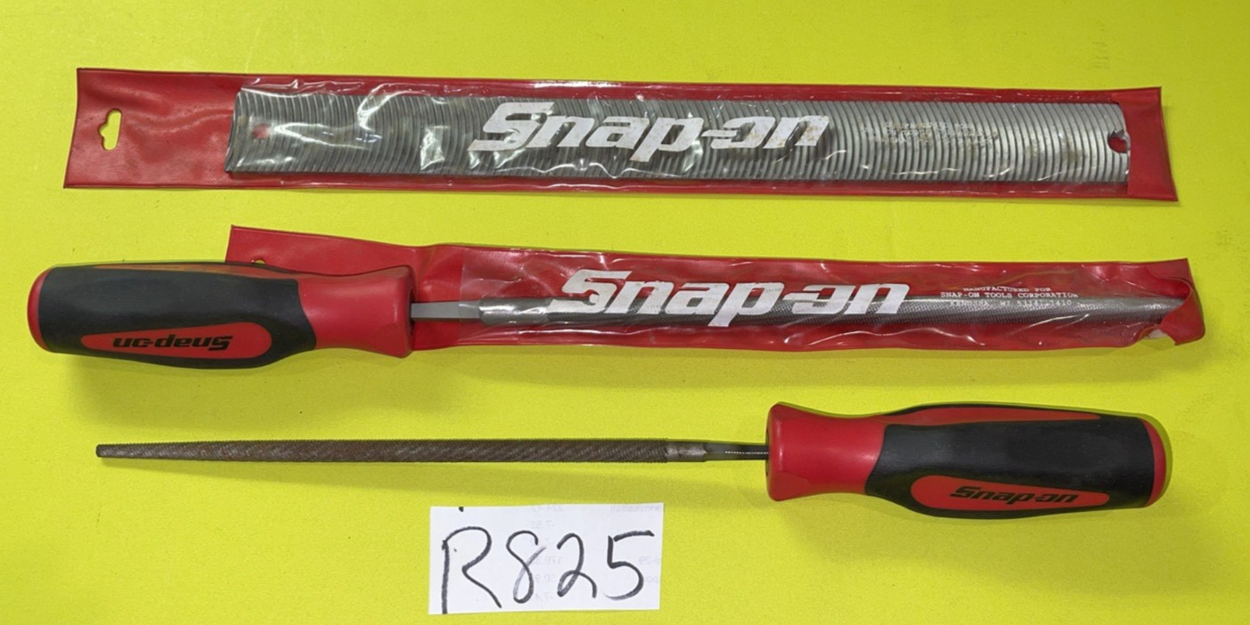SNAP-ON TOOLS 3 PIECE MIXED FILES SOFT GRIP RED HANDLES