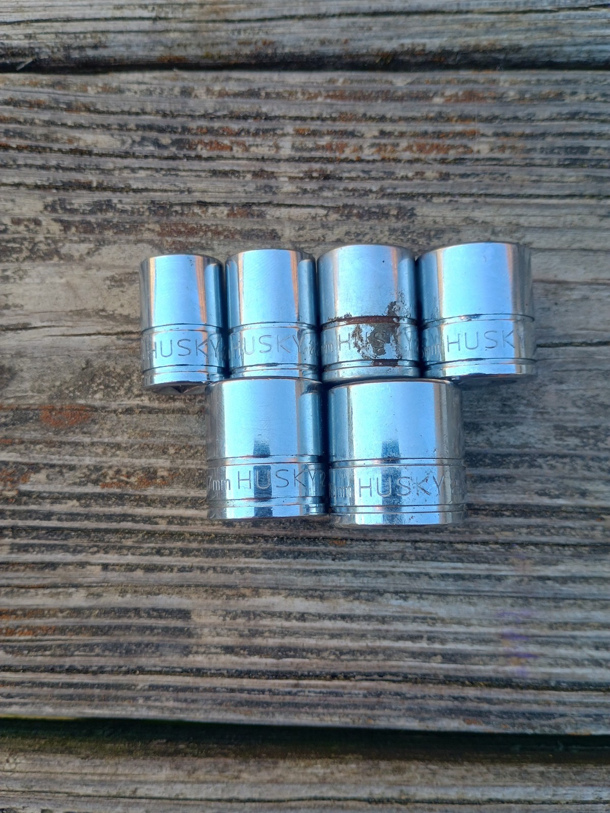 6 Pc Husky 3/8″ Drive 6 Point Metric Sockets 12, 13, 14, 16, 17, 19 mm