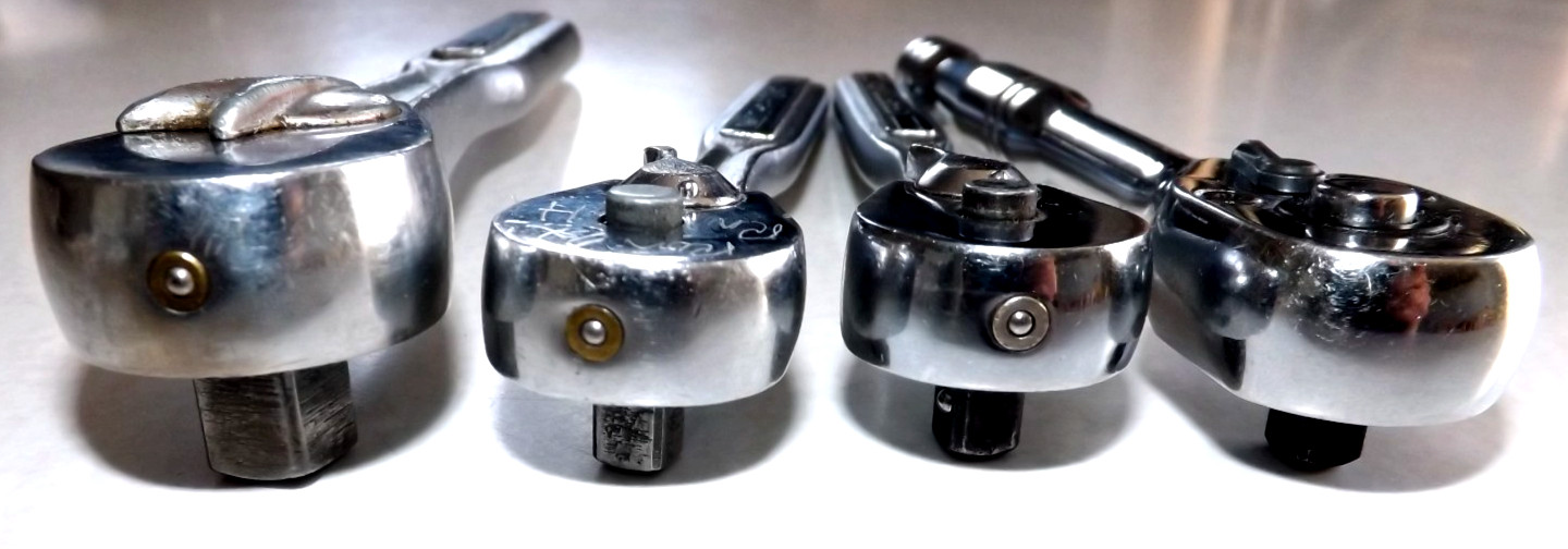 4 LOT- 2 CRAFTSMAN #43185 -V- 1/4″ Dr- 7″ 3/8″ Dr =V= + ONE 5.5 UNMARKED RATCHET