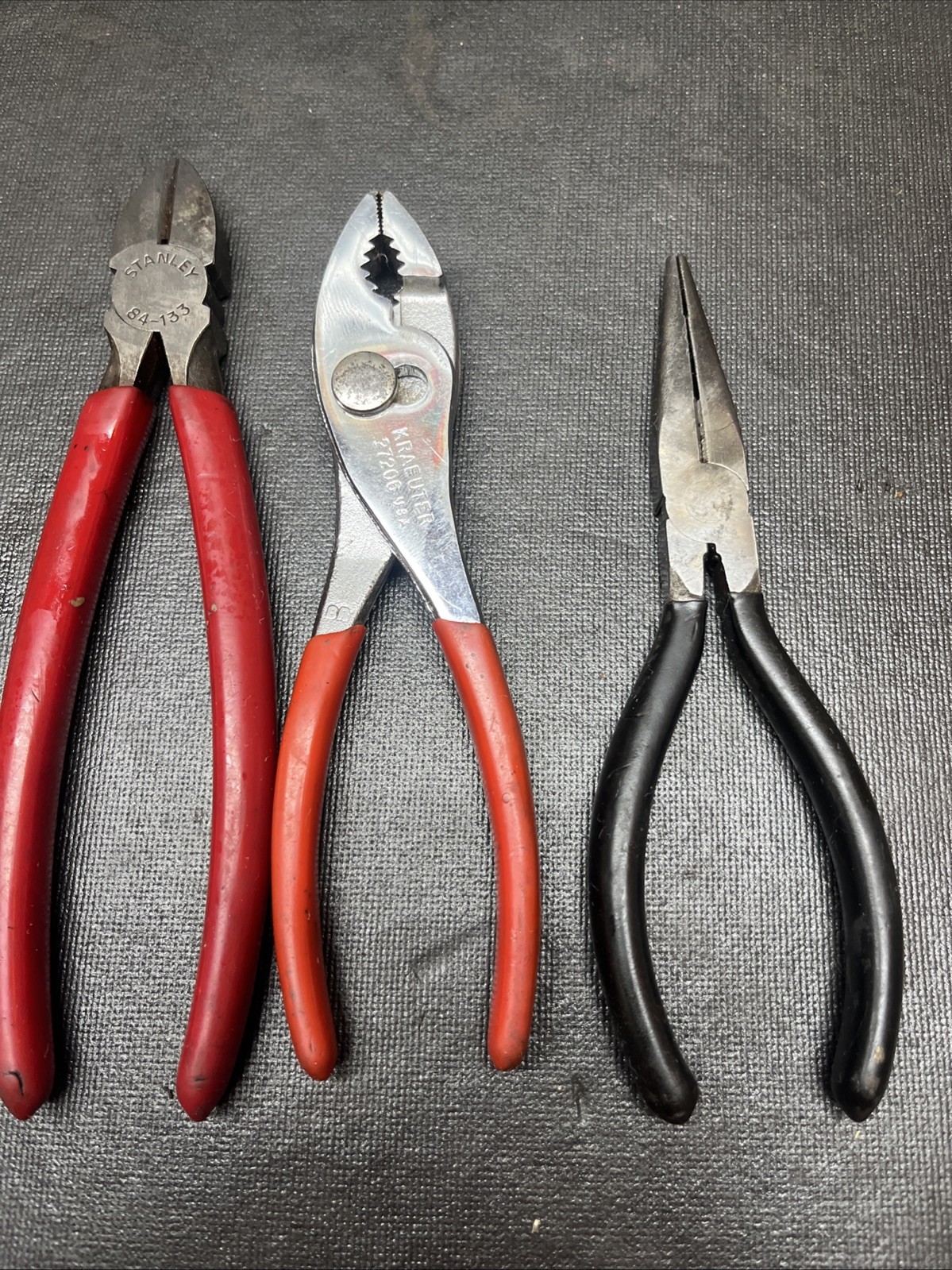 Vintage Mixed Pliers 7 Pcs Set Diamalloy, Stanley, Kraeuter, Proto Moore Tool