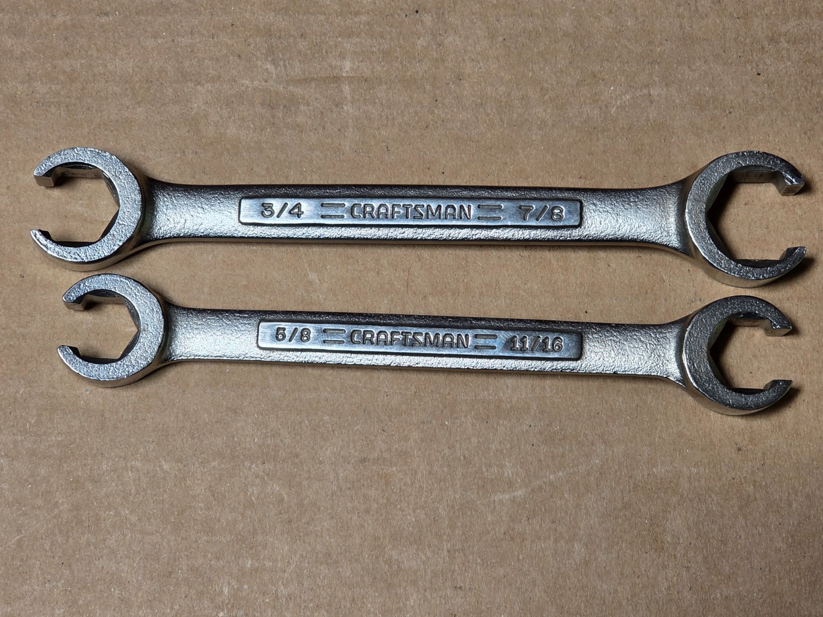 Craftsman Open End Flare Nut Wrench Set of 2 Pieces, Tubing, SAE USA EXC