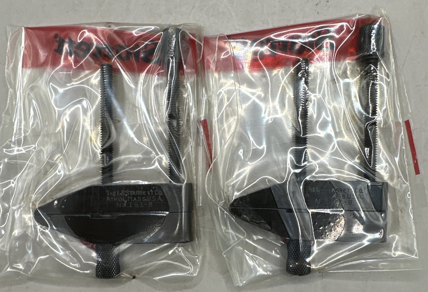 Vintage L. S. Starrett Co Pair of Clamps 161-B 1-3/4″ w/ Original Box