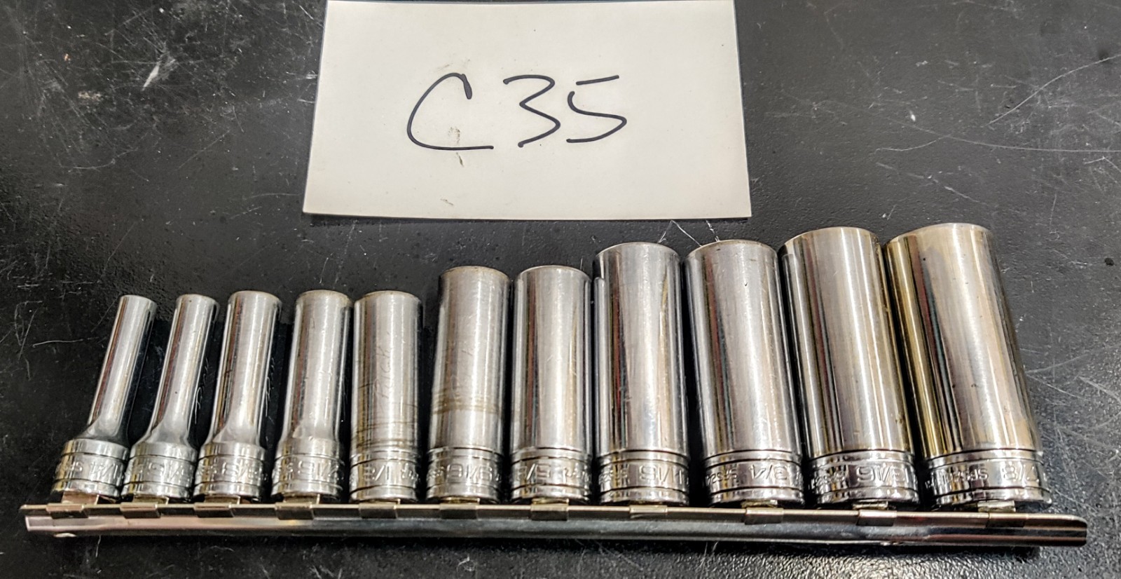 Snap-On Tools 211SFSY 11pc 3/8 drive Socket Set SAE 6 Point Deep 1/4″ to 7/8″