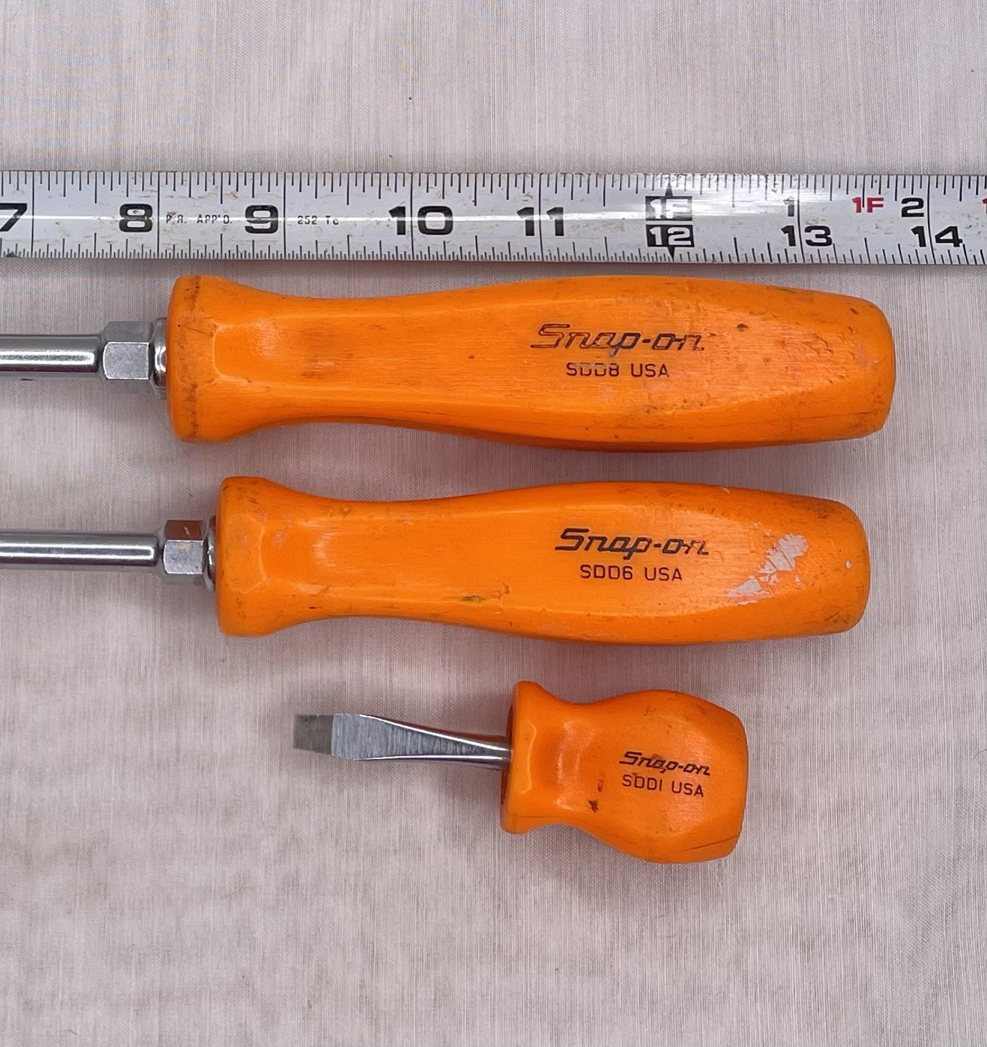 Snap-On SnapOn 3 Pc Slotted Screw Driver Lot, (2) Harley Davidson SDD8 SDD6 SDD1