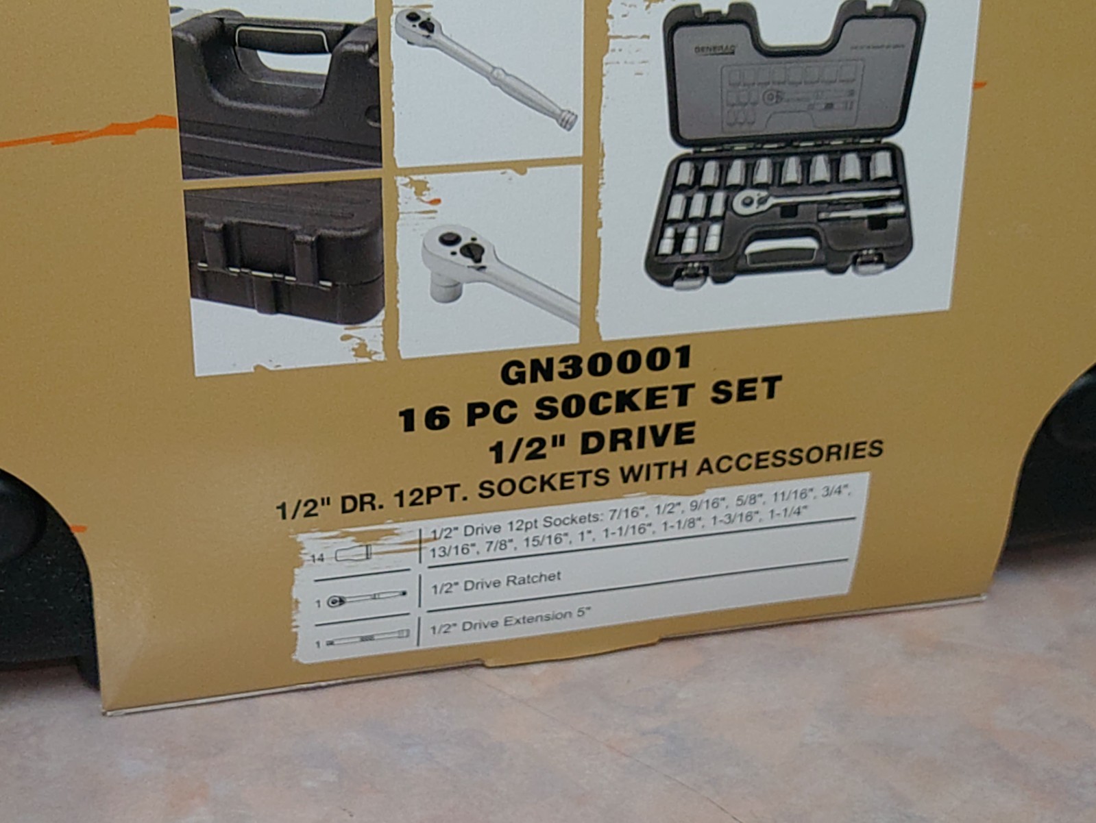 Generac OEM 1/2″ Drive 16 Piece Polished Chrome Socket Set GN30001 New Sealed