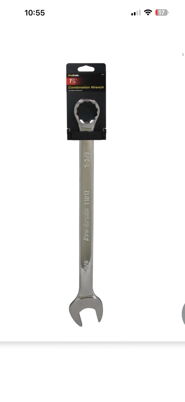 Pro-Grade 11017 1-3/8” 12-Point Combination Wrench (new)