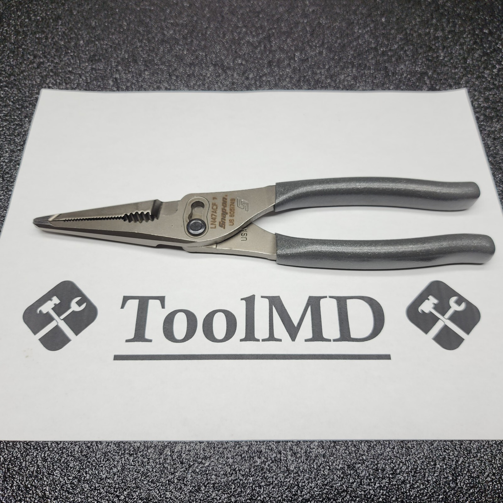Snap-on Tools NEW DARK TITANIUM Talon Grip Long Nose Slip Joint Pliers LN47ACFDT