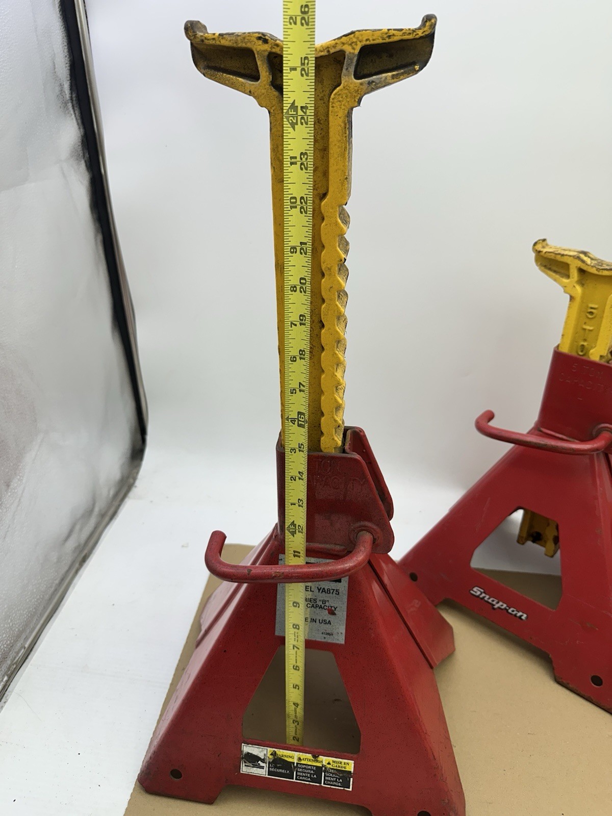 Pair of 2 Snap-On Professional Tools USA 5-Ton Capacity Jack Stands Model YA-875