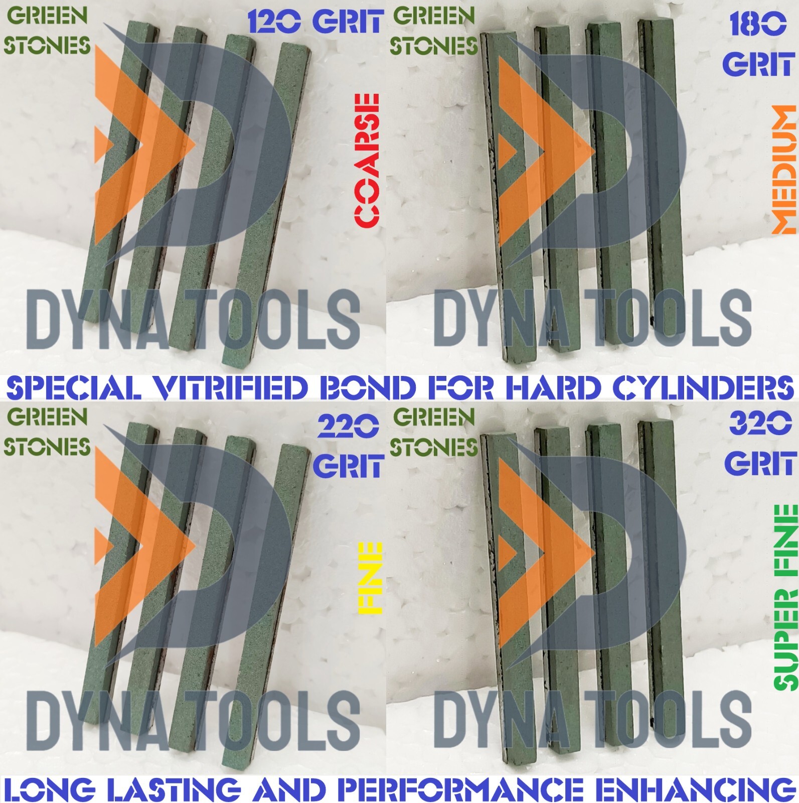 Cylinder Engine Hone Kit 3-1/2″ To 6-1/2″ Honing Machine + 4x Grit Green Stones