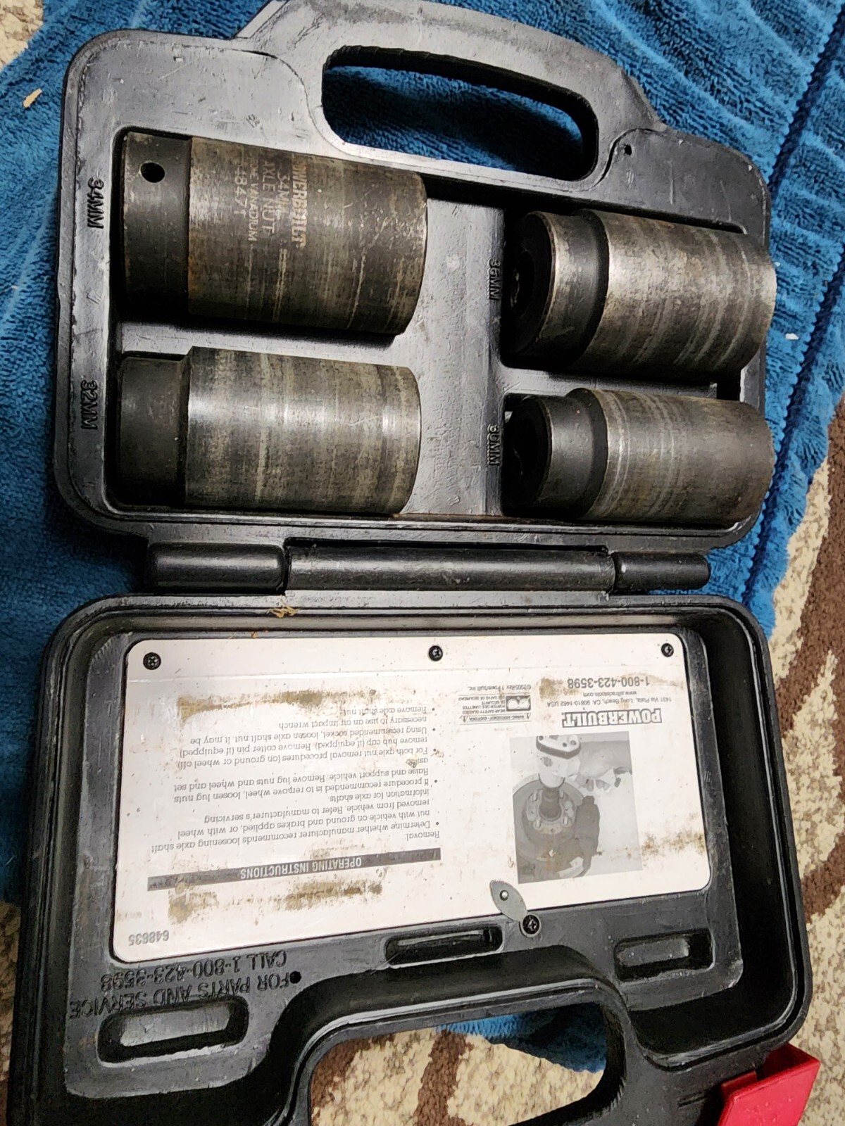Powerbuilt 4 Piece Axle Nut Socket Set – 648635 (30,32,34,36mm) 1/2″ Drive