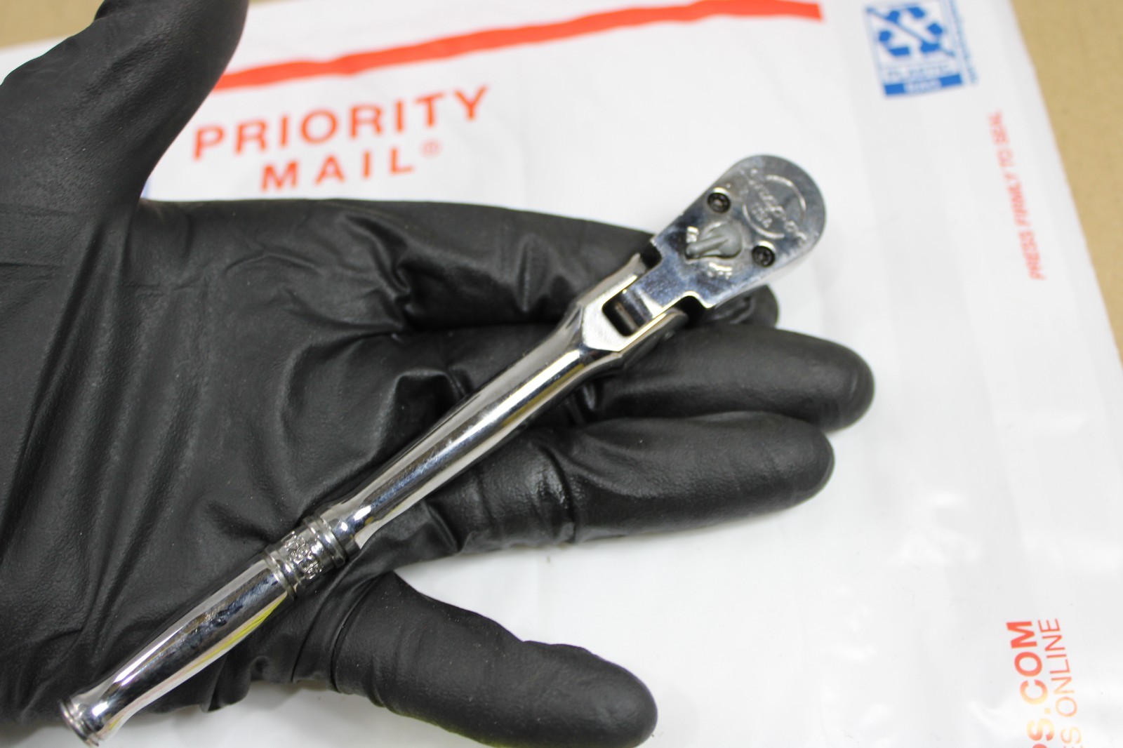 Snap On USA FCF936 3/8″ Drive COMPACT BODY Flex Head Chrome Ratchet USED