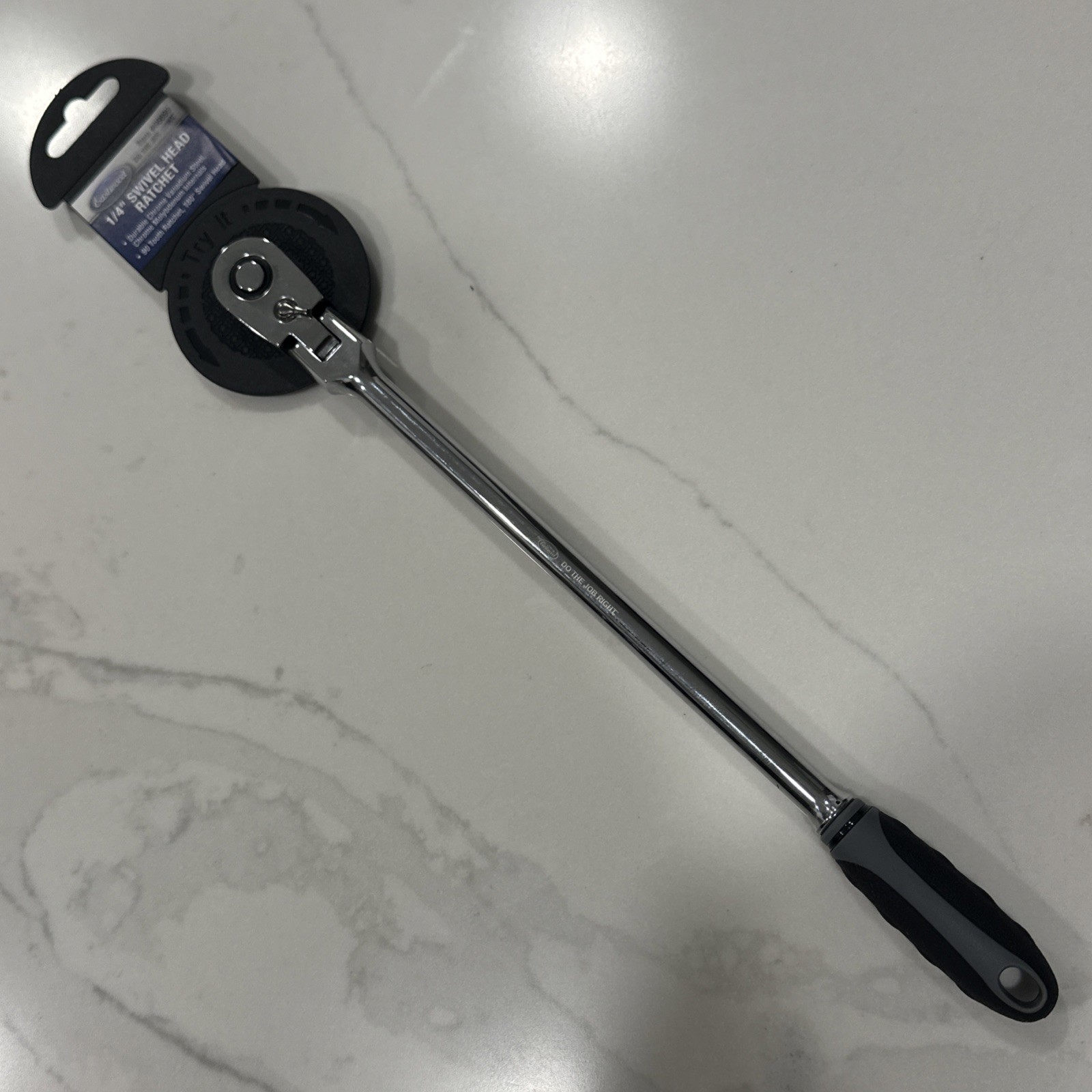 NEW Eastwood 1/4″ Drive 12″ Long Swivel Flex Head Ratchet Soft Grip Handle