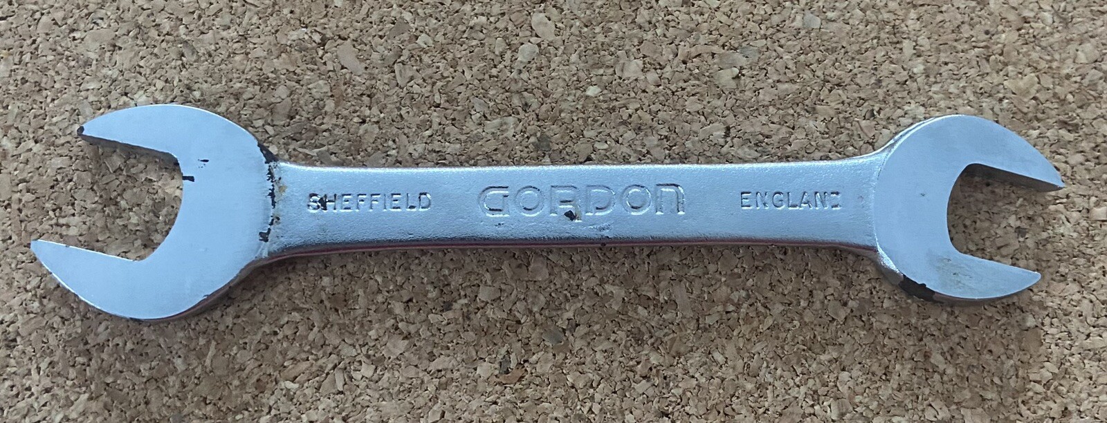 Jaguar Open Ended Spanner by Gordon, 9/16 x 1/2 AF. Length 5.25 inches.