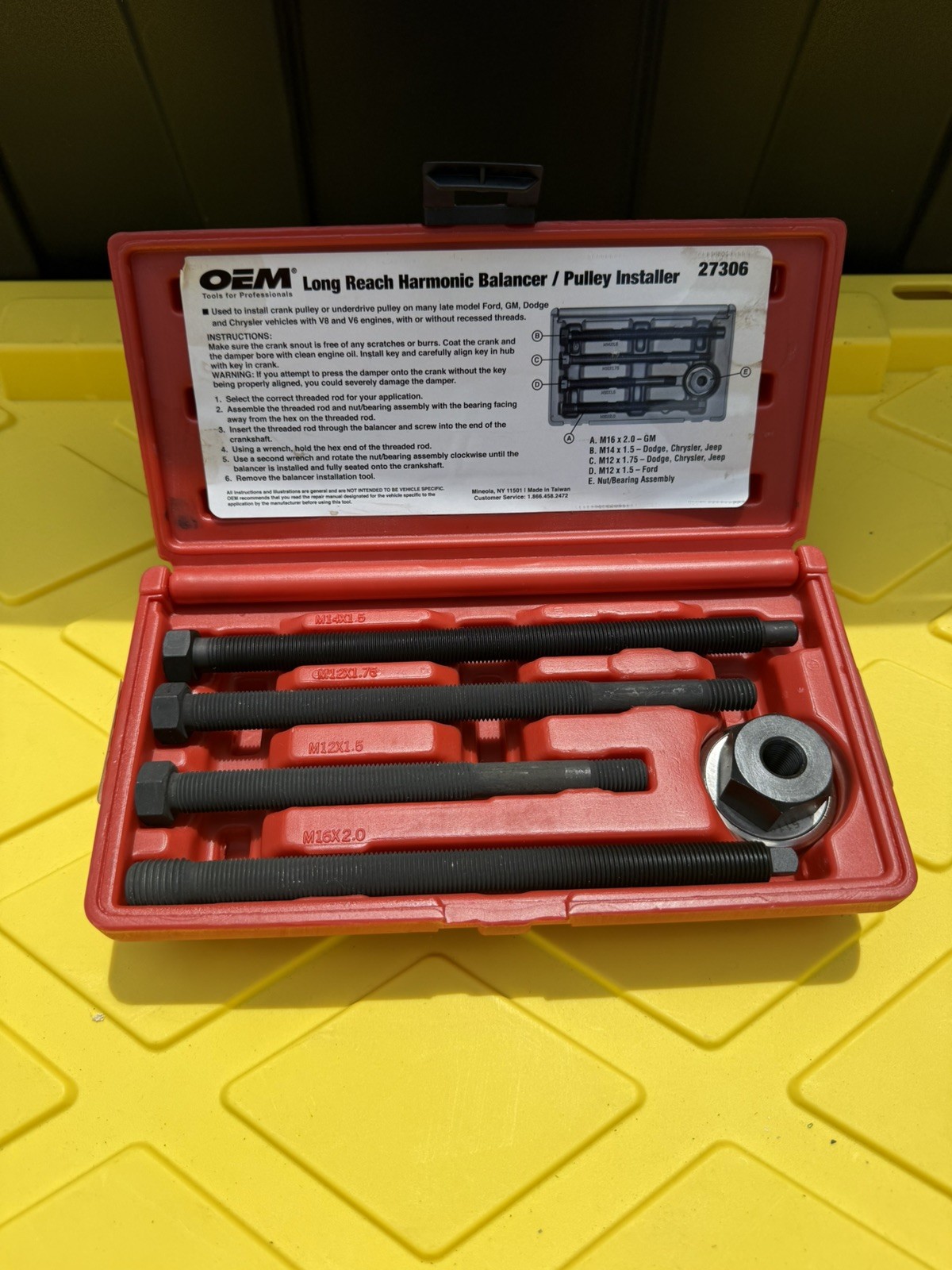 LONG REACH HARMONIC BALANCER / PULLEY INSTALLER SET – automotive tools